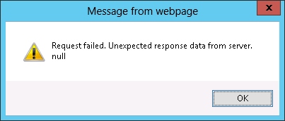 error message from webpage