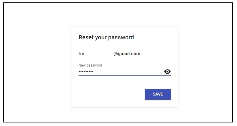 password reset UI page