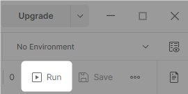 Screenshot of run button